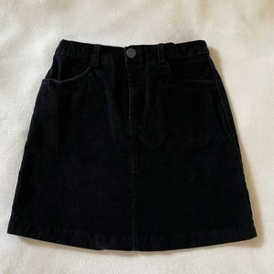 Brandy Melville Black Corduroy Mini Skirt
